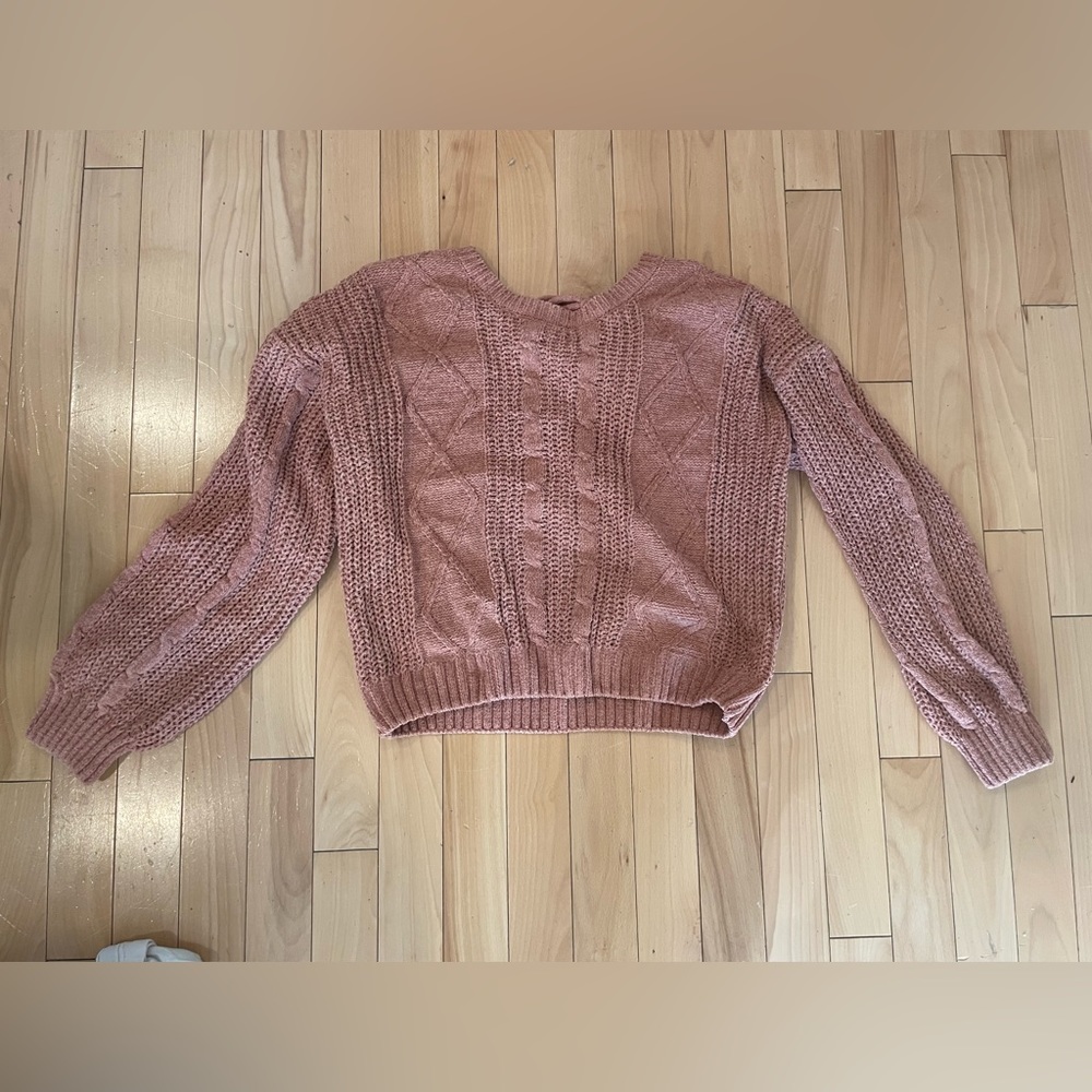 Tie back cropped sweater